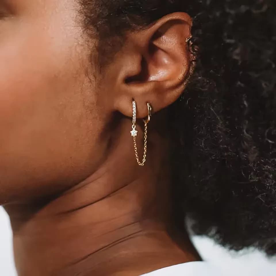 StellaChain Star Drop Earrings