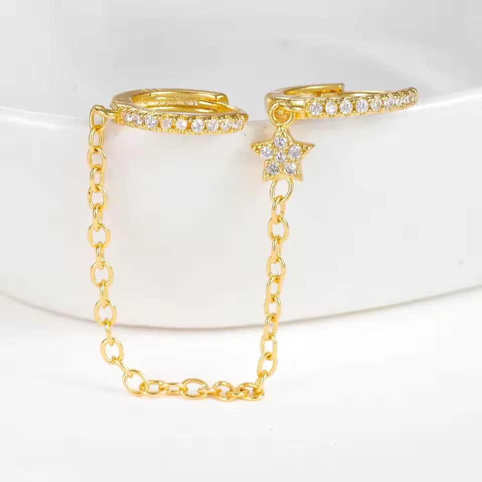 StellaChain Star Drop Earrings