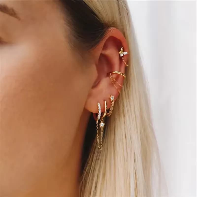 StellaChain Star Drop Earrings