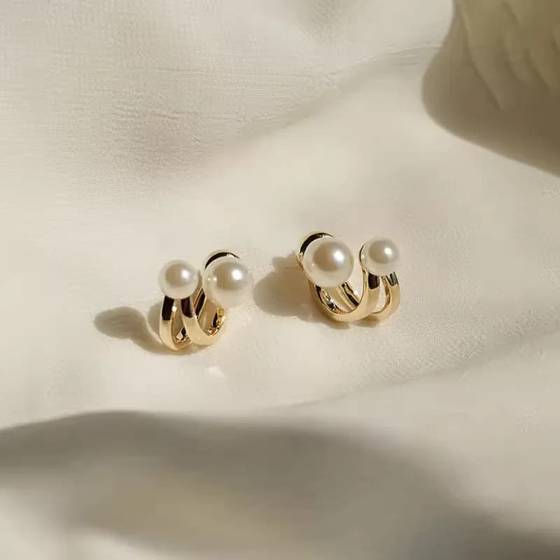 Pearla Vintage Irregular Pearl Earrings