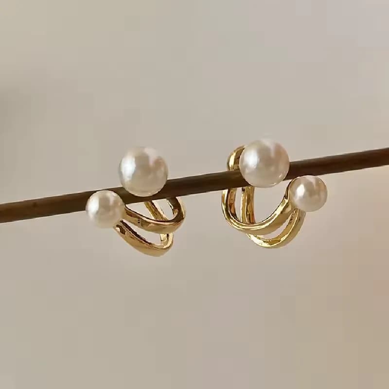 Pearla Vintage Irregular Pearl Earrings