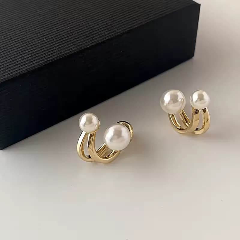Pearla Vintage Irregular Pearl Earrings