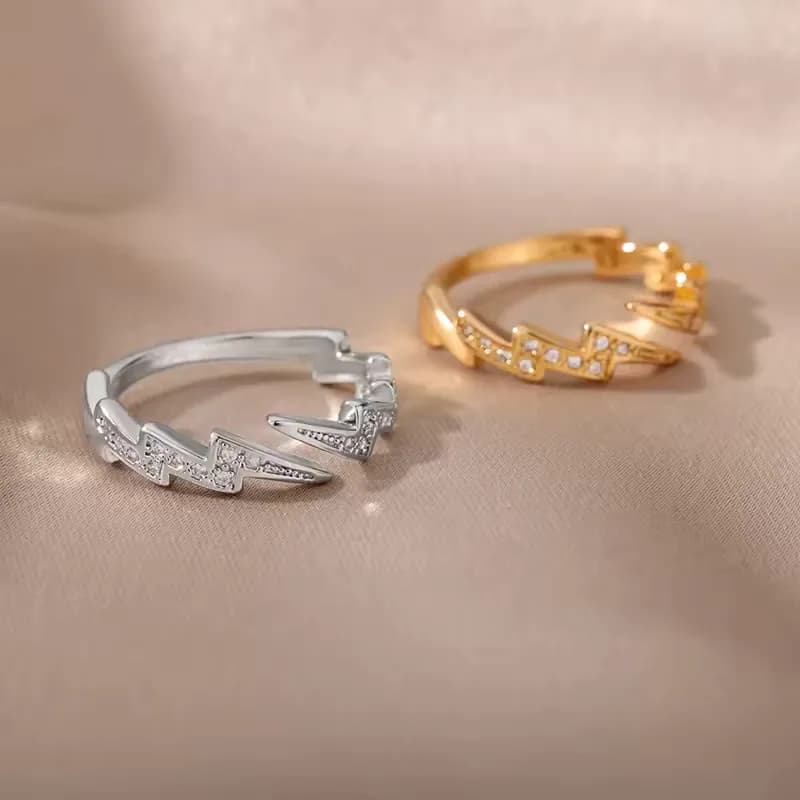 Bague ouverte vintage à zircons pour femme, Celeste