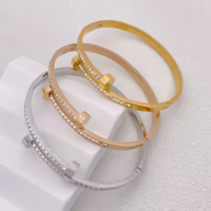 stainless steel knot charm bracelet