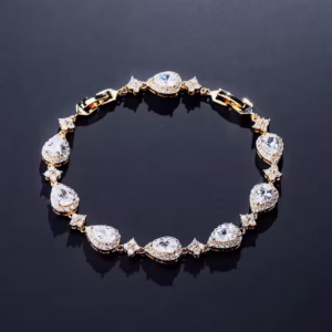 teardrop CZ wedding bracelet