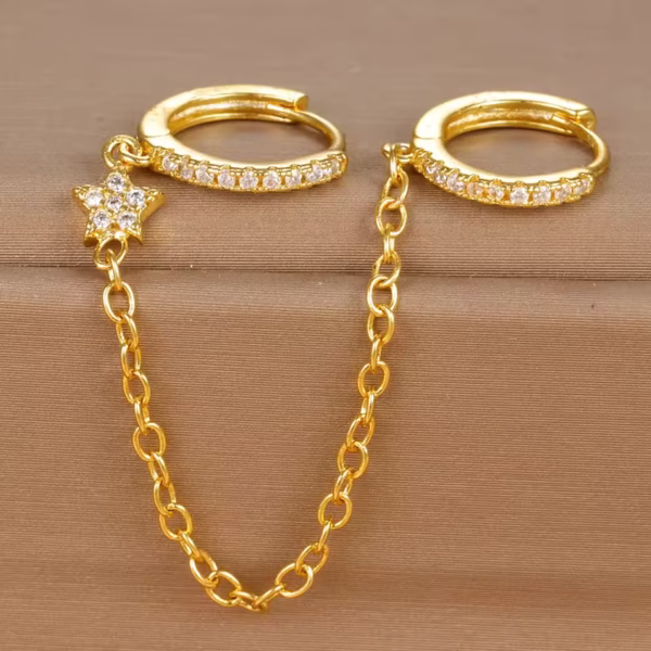 Stainless steel star chain earrings StellaChain