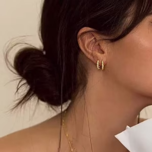 Minimalist pearl hoop earrings LunaPearl