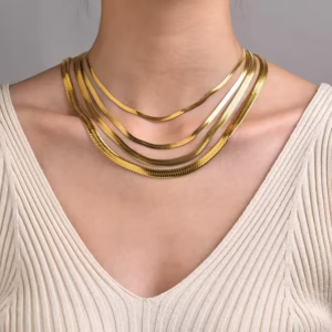 18k gold plated chevron choker necklace AureaChevron